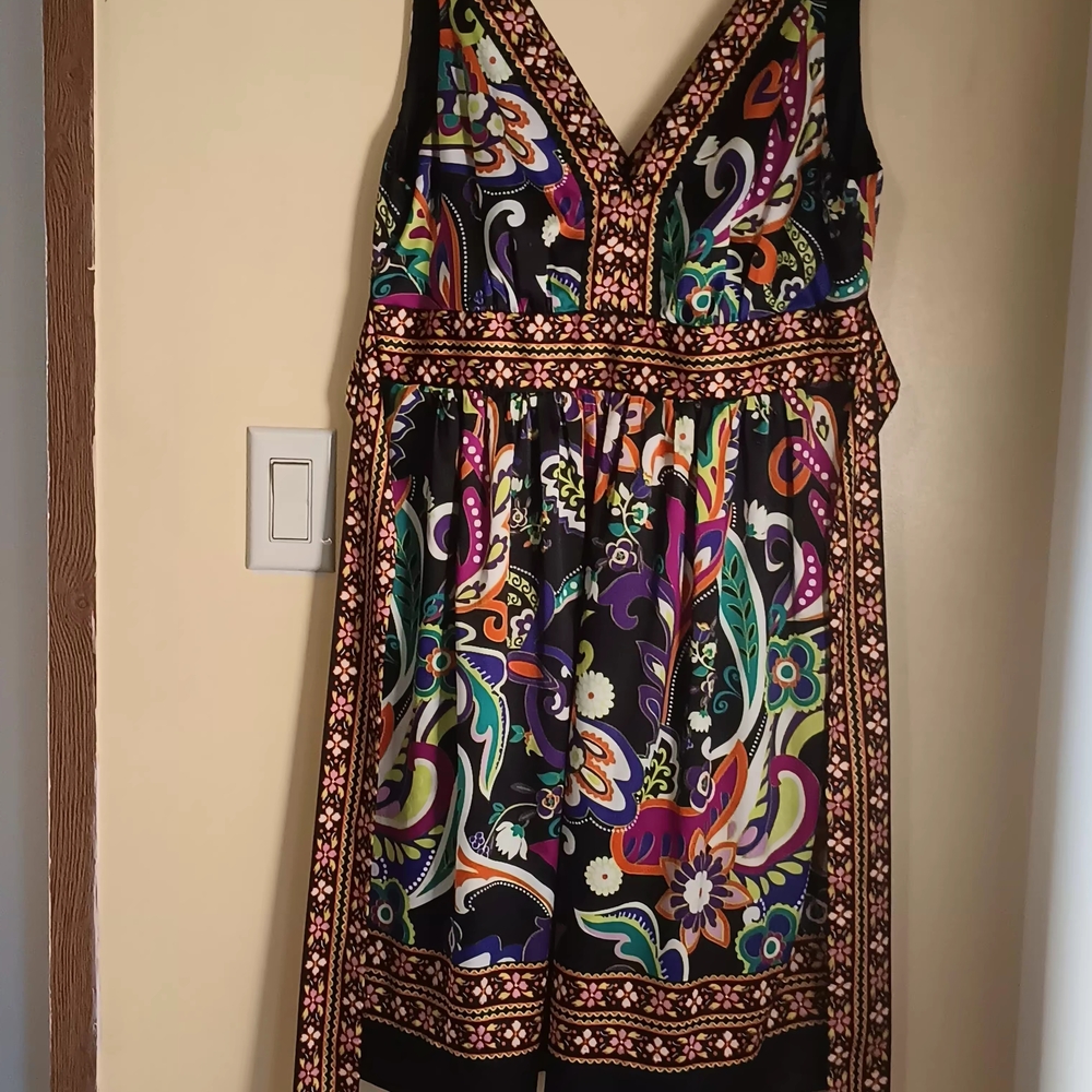 Colorful Paisley Sleeveless Dress